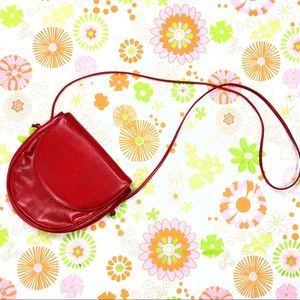 [VTG] Red Faux Snakeskin Front Flap Purse